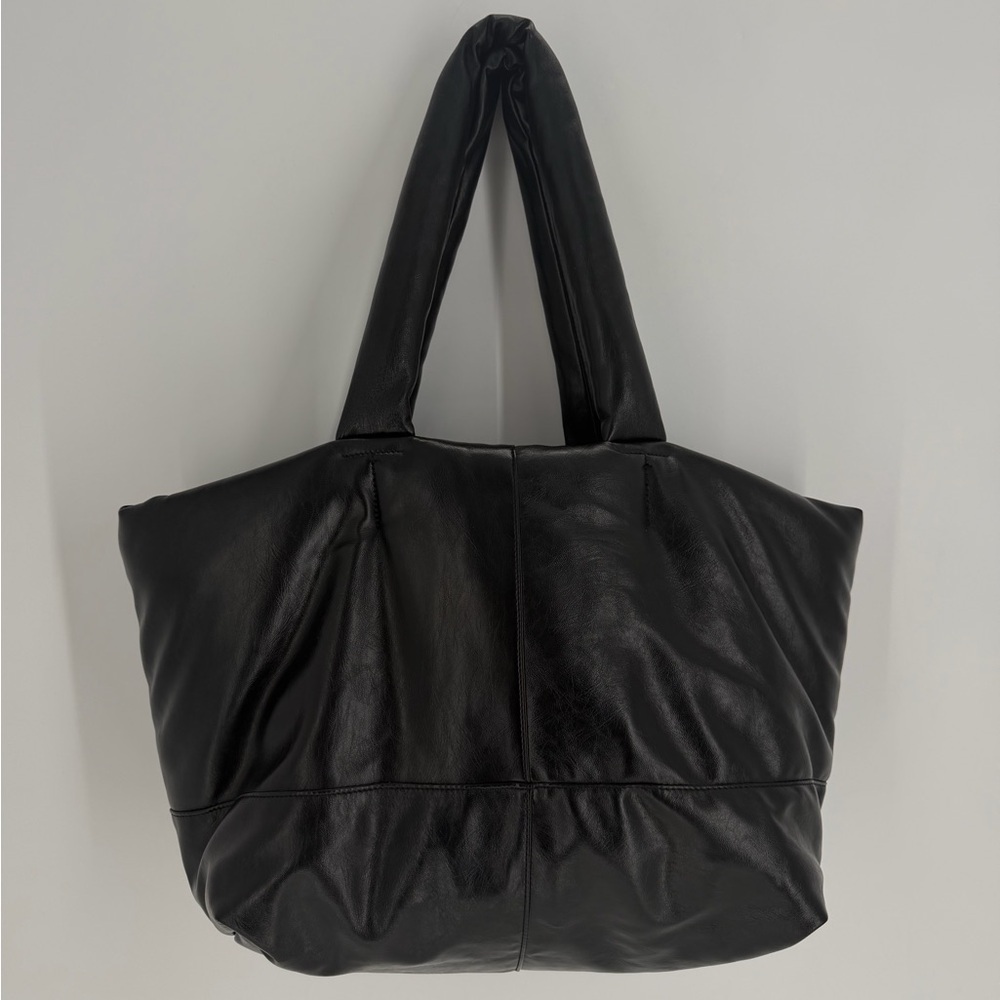 Topshop Tulsi Puffy Faux Leather Tote Bag In Black